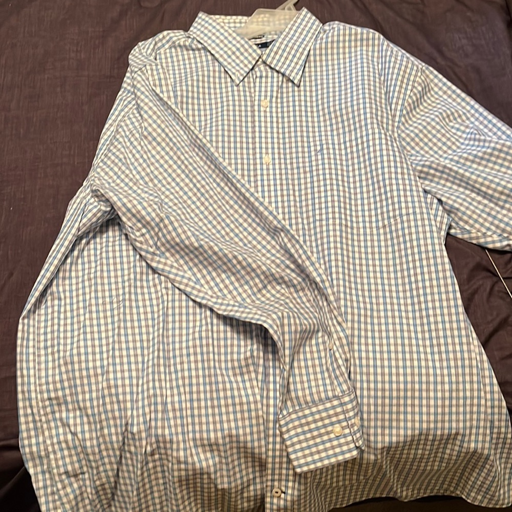 Nautica blue button down shirt